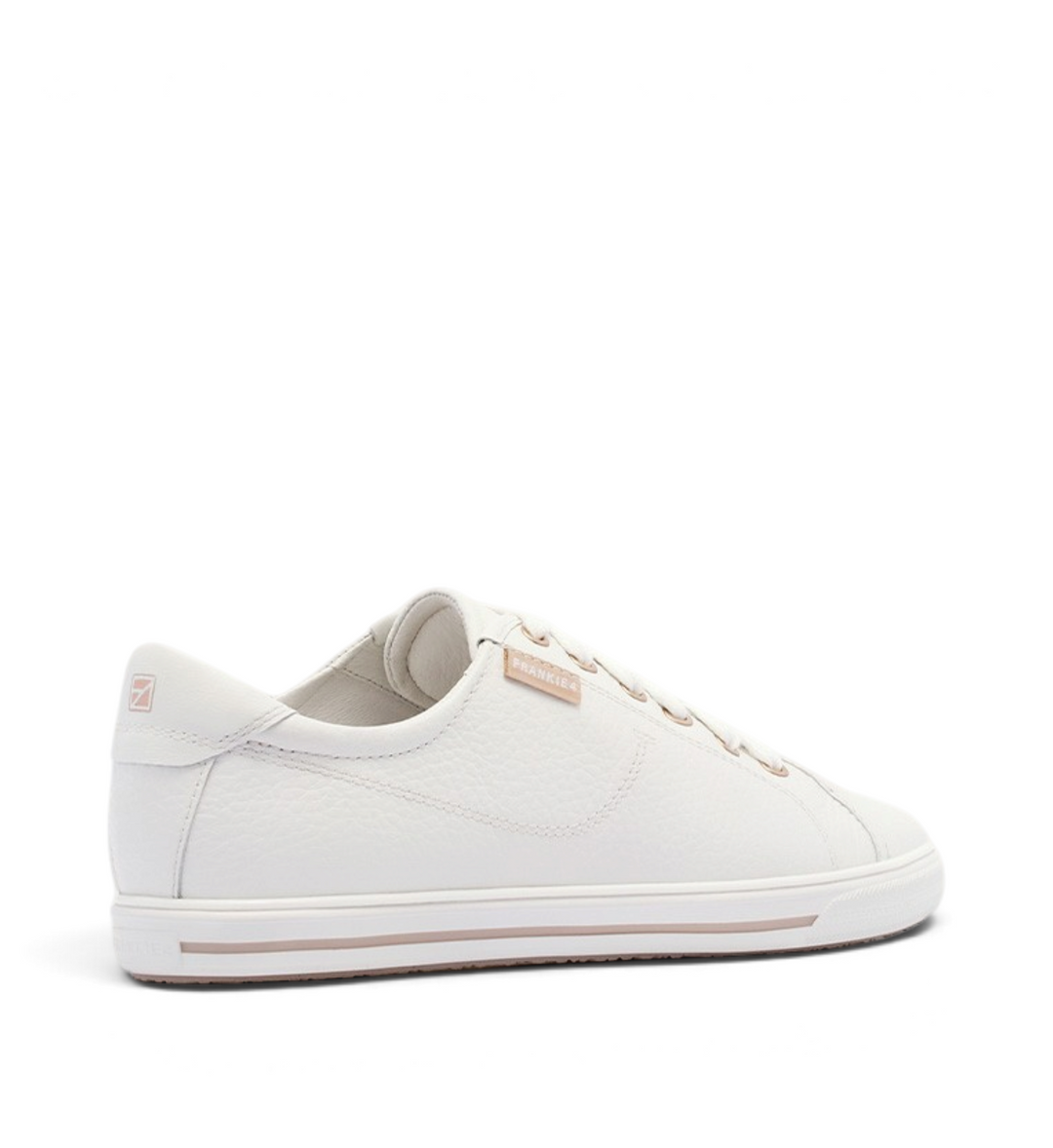 House of Florian Nat III white pebbled leather sneaker with lace-up closure and side profile view