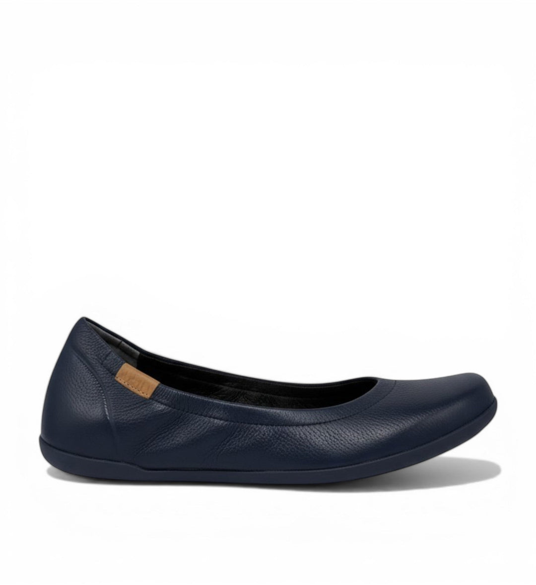 House of Florian Lozes W Navy leather ballet flats with elasticated topline and subtle brand tag.