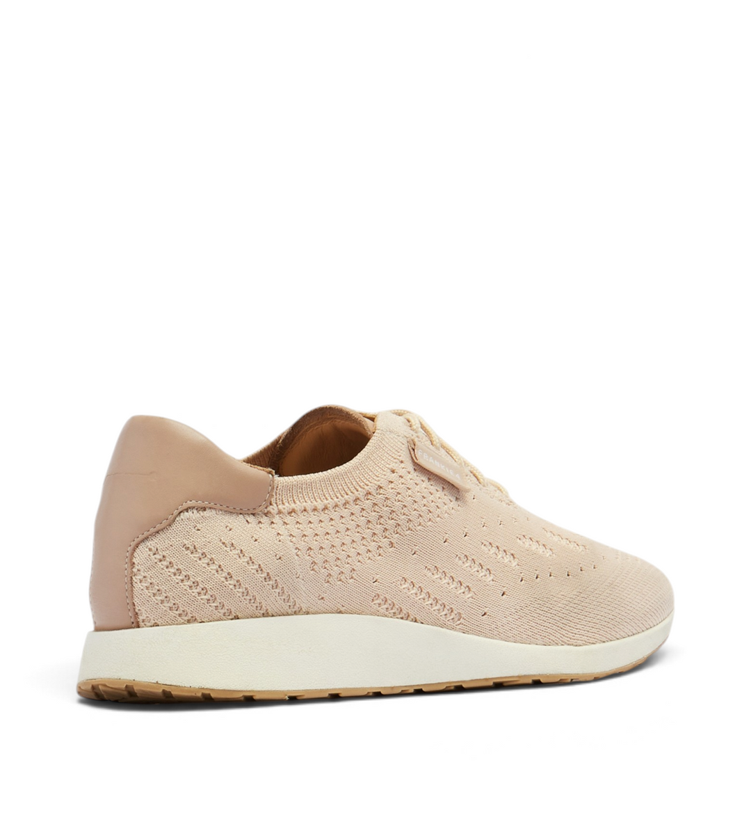 House of Florian Dimity II oat milk knit sneaker with a textured mesh upper and a beige heel tab