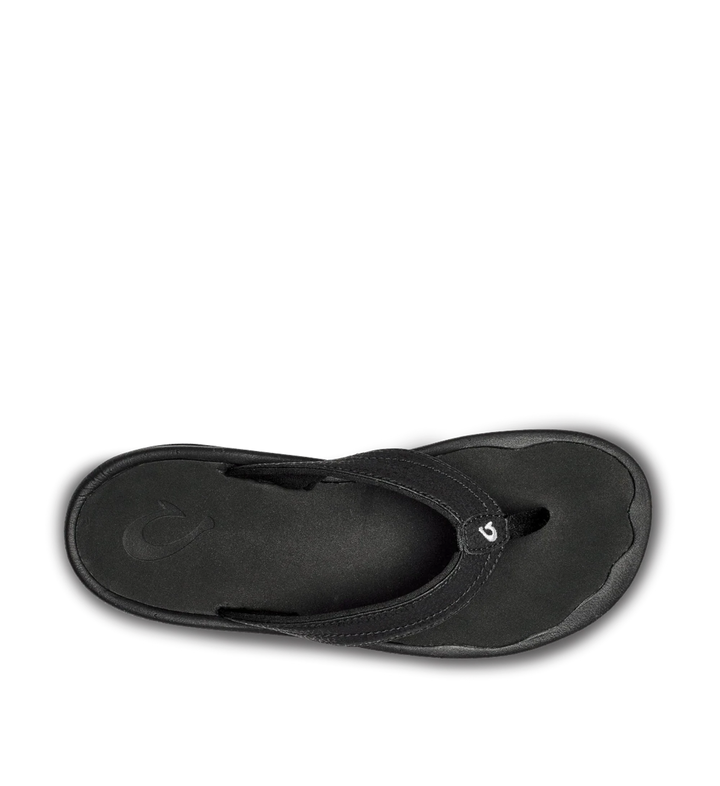 House of Florian Ohana Black flip-flops with a contoured footbed and textured sole.