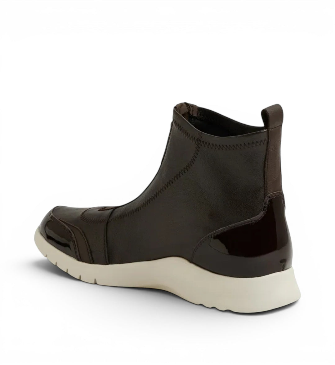 House of Florian Prinka XW Choc ankle boot in dark brown leather with a contrasting cream rubber sole