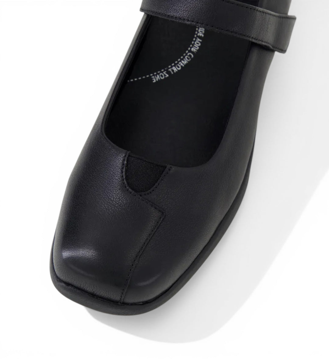 House of Florian Rhapsody W Black Mary Jane shoes with adjustable strap and comfort sole.