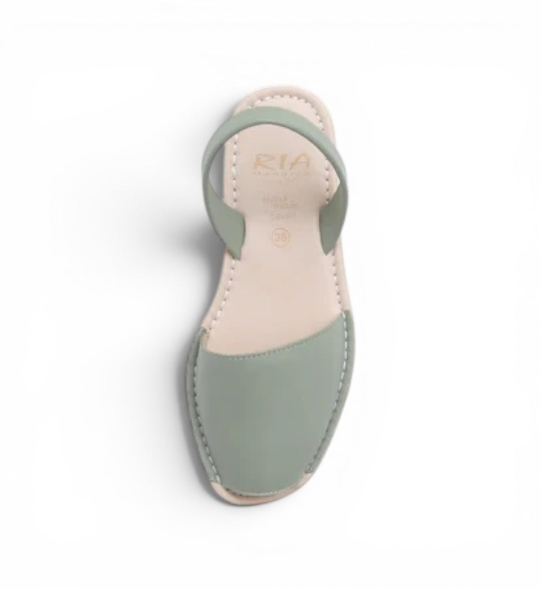 House of Florian Avila cushioned avarcas sandals in sage velvet with a round toe and ankle strap.