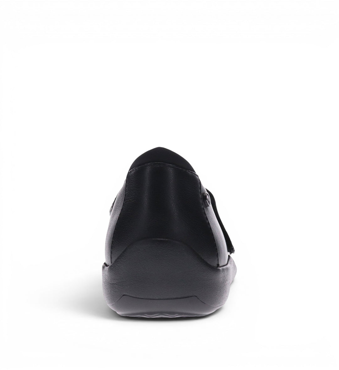 House of Florian REVERE Timaru W Black French mary jane shoe with neoprene panels and adjustable strap for comfort.