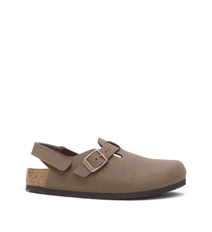 House of Florian Birkenstock Tokio kids clog in mocca BirkiBuc with adjustable ankle strap and cork footbed