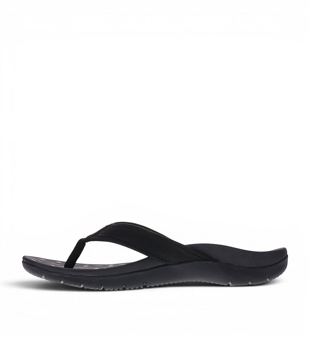 House of Florian Venture Black flip-flops with a contoured footbed and textured sole.