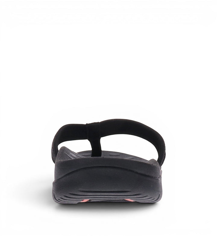 House of Florian Venture Black flip-flop sandal with a cushioned footbed and textured sole.
