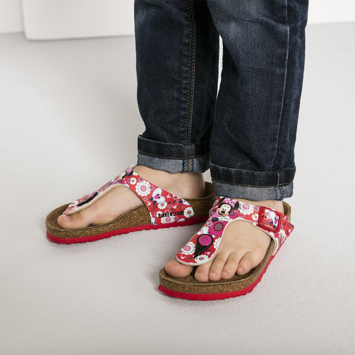 BIRKENSTOCK Gizeh Kids Minnie Flowers Red