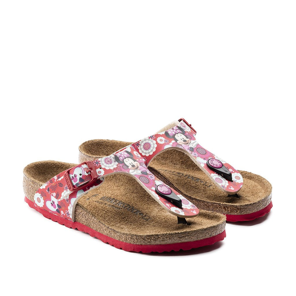 BIRKENSTOCK Gizeh Kids Minnie Flowers Red