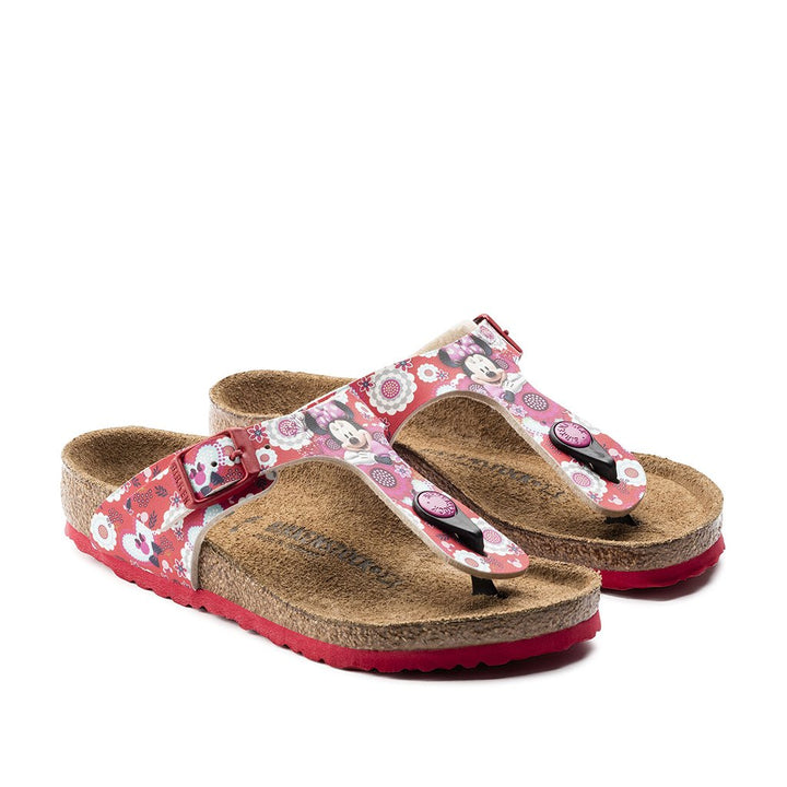 BIRKENSTOCK Gizeh Kids Minnie Flowers Red