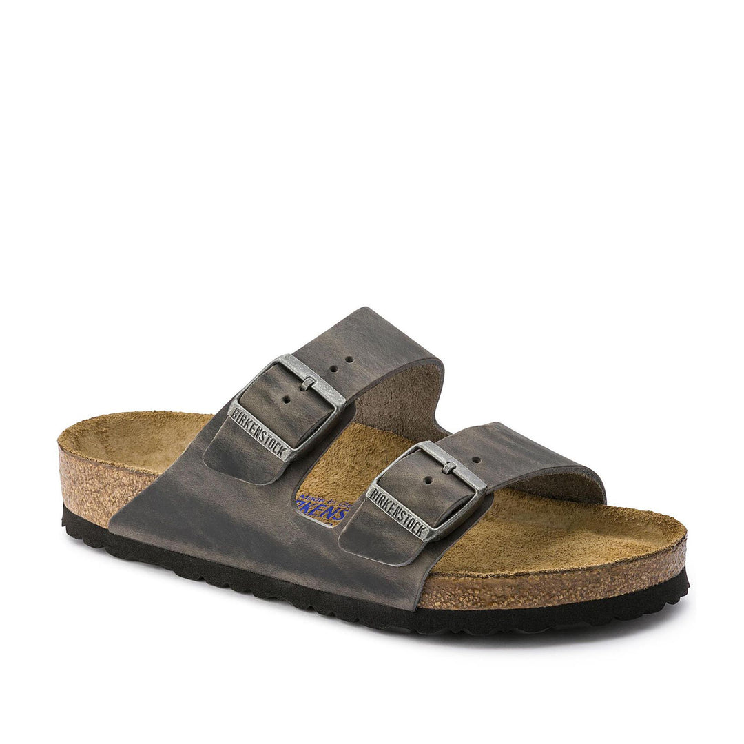 Arizona Oiled Leather Soft Footbed Sandal - Iron