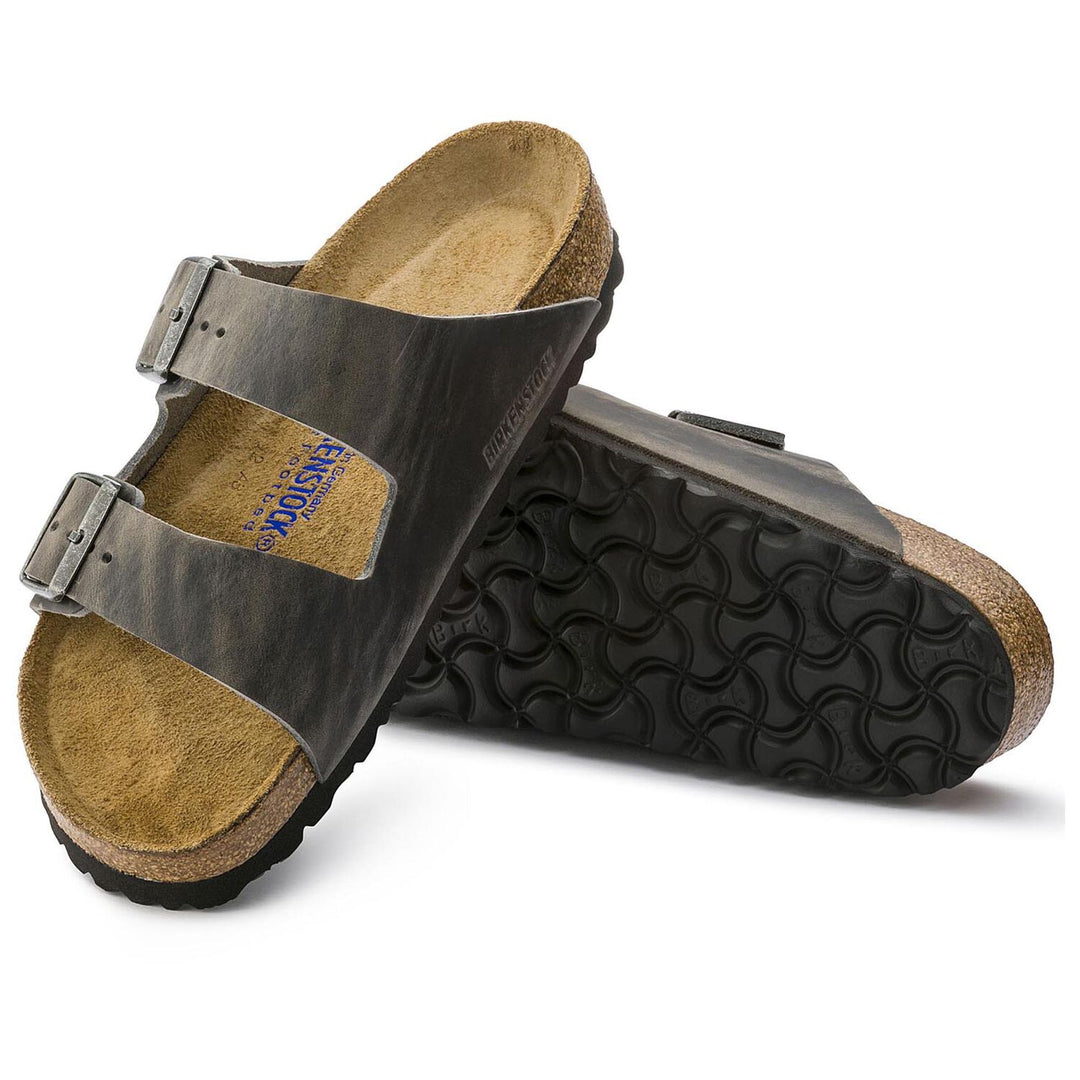 Arizona Oiled Leather Soft Footbed Sandal - Iron