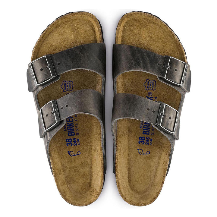 Arizona Oiled Leather Soft Footbed Sandal - Iron