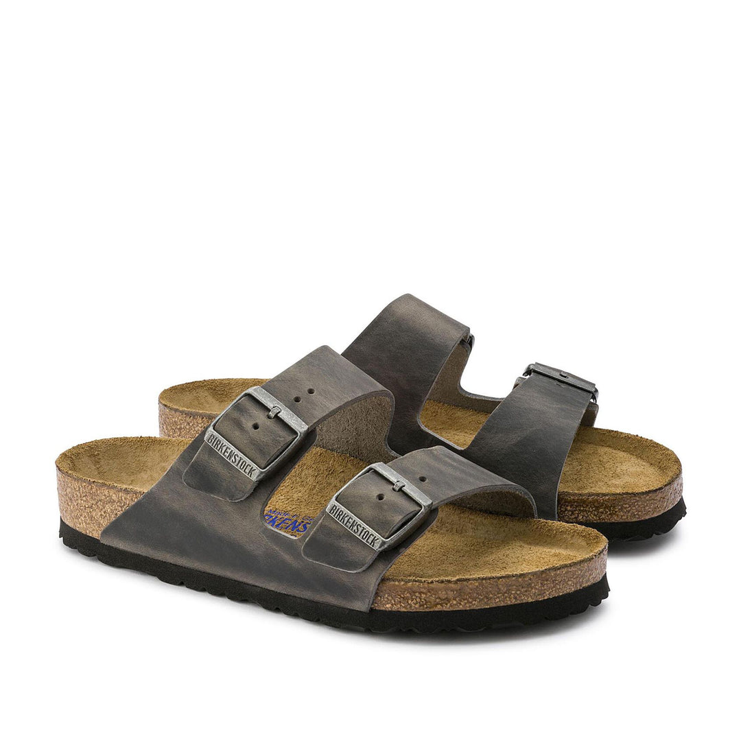 Arizona Oiled Leather Soft Footbed Sandal - Iron