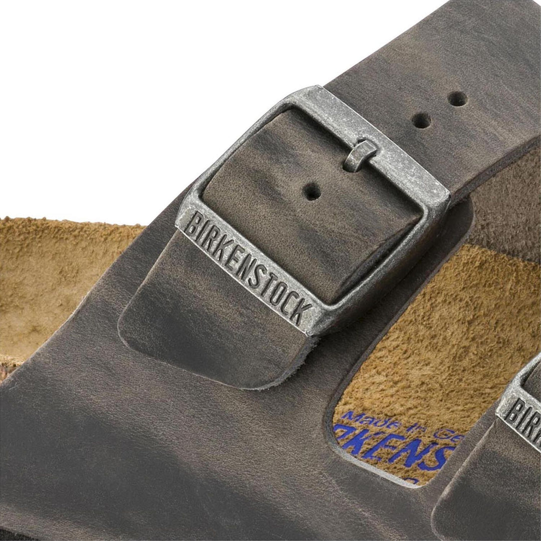 Arizona Oiled Leather Soft Footbed Sandal - Iron