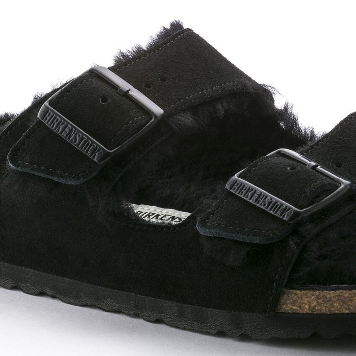 BIRKENSTOCK Arizona Sherling Suede Leather#color_black