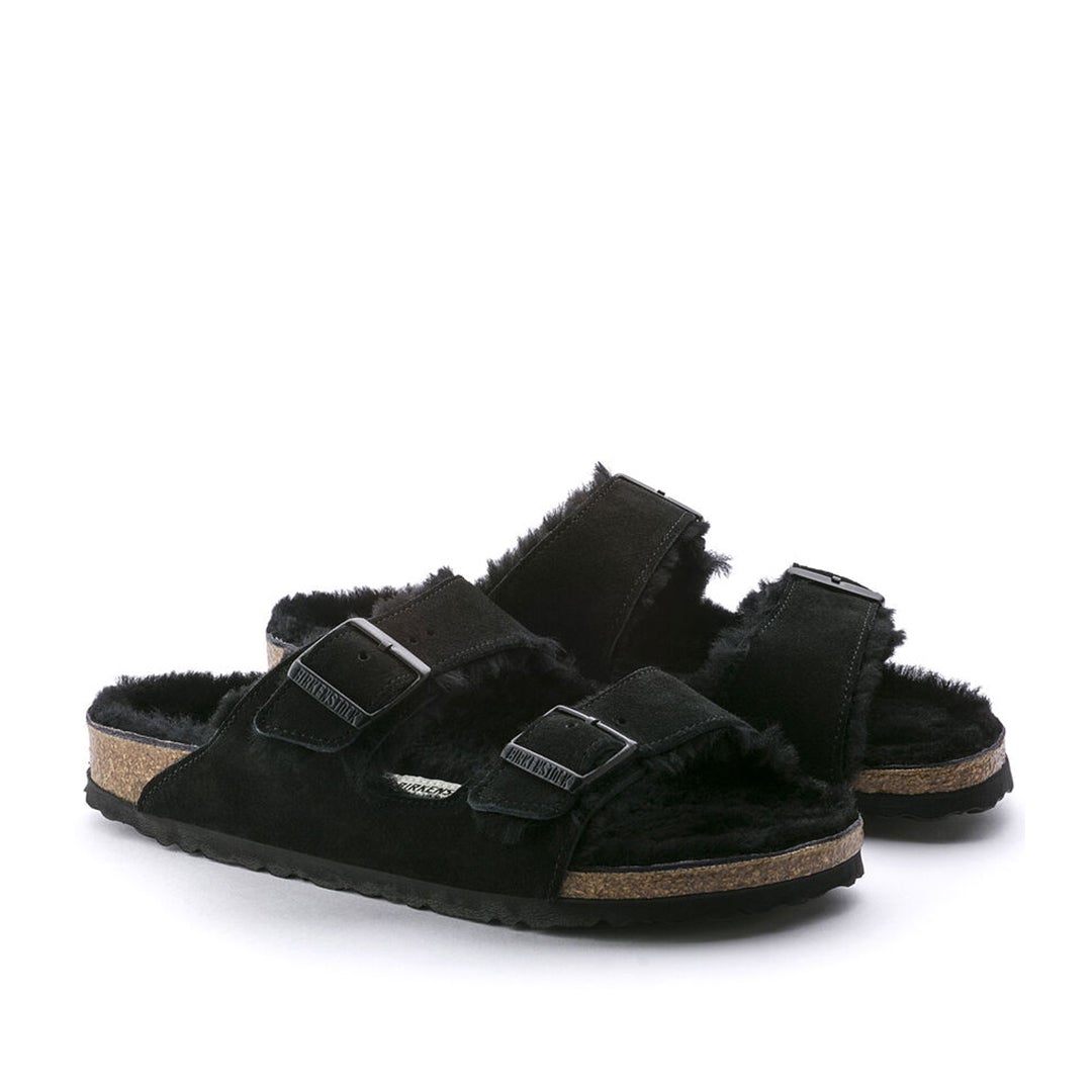 BIRKENSTOCK Arizona Sherling Suede Leather#color_black