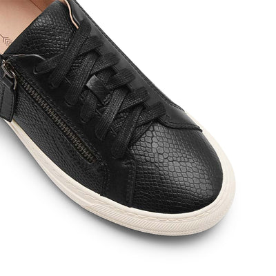 FRANKiE4 Billie Zip-Up Sneaker#color_black-reptile-emboss