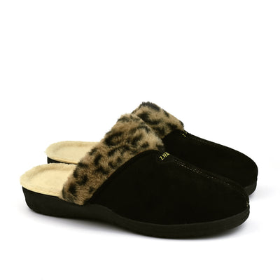 ZIERA Comfy Slipper#color_black-leopard
