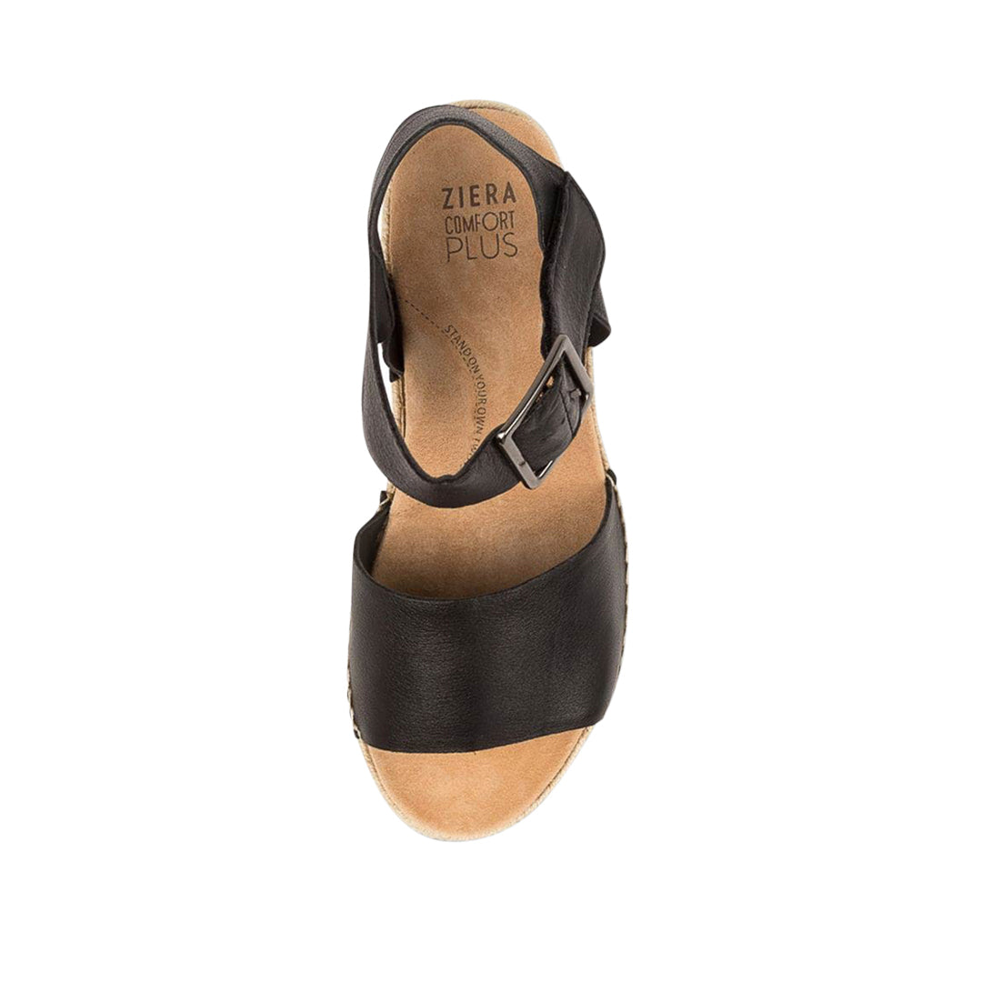 ZIERA Kraig Espadrille Wedge#color_black-leather